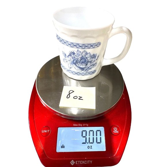 White Milk Glass Blue Floral Arcopal France Honorine Mug Coffee Tea Cup 8 oz - Picture 10 of 10